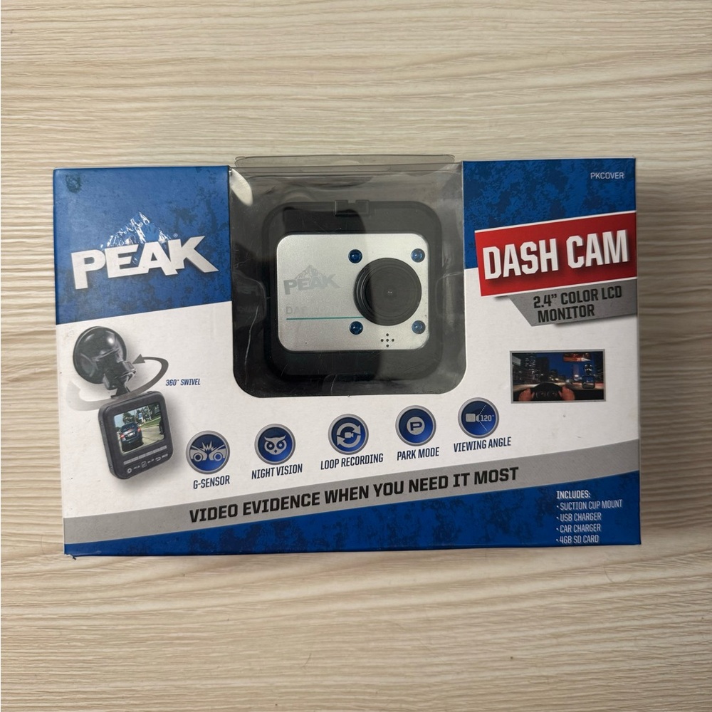 PEAK LED Dash Cam 2.4" Color LCD Monitor Dashboard Camera New In Box